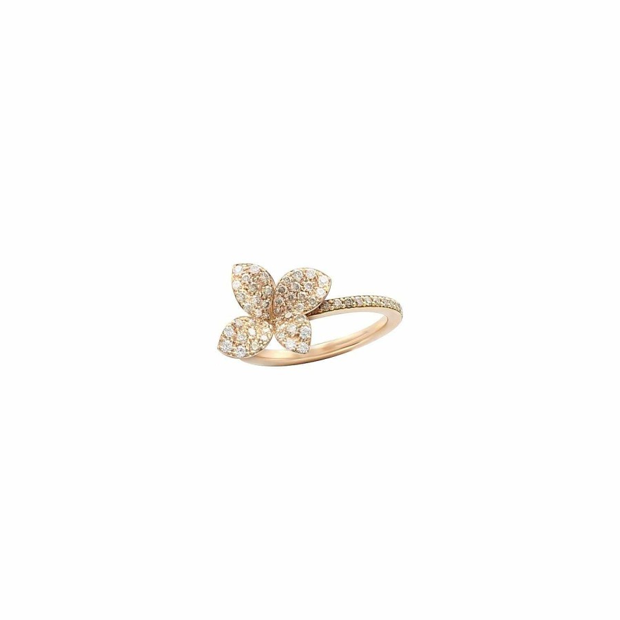 Bagues Pasquale Bruni | Bague Pasquale Bruni Petit Garden En Or Rose, Diamants Bruns Et Blancs