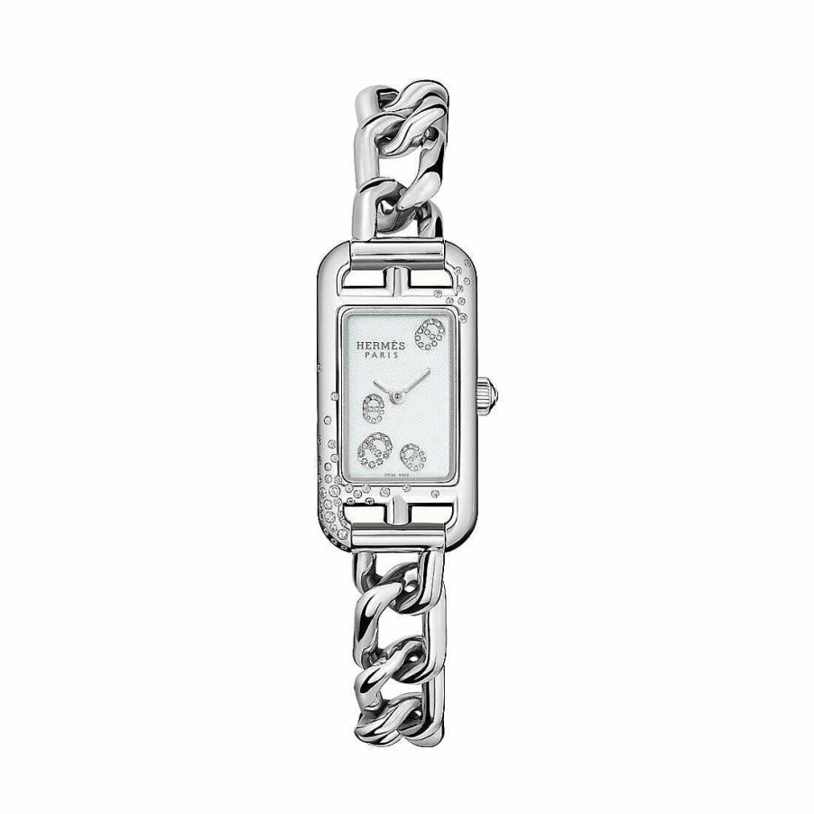 Montres Femme Hermès | Montre Herm S Nantucket 17X23Mm Sertie De Diamants