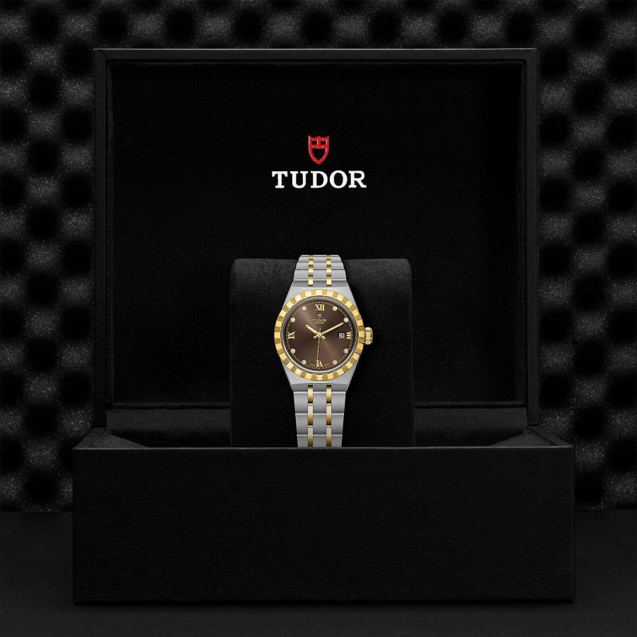 Montres Femme TUDOR | Montre Tudor Royal Bo Tier En Acier, 28 Mm, Cadran Serti De Diamants