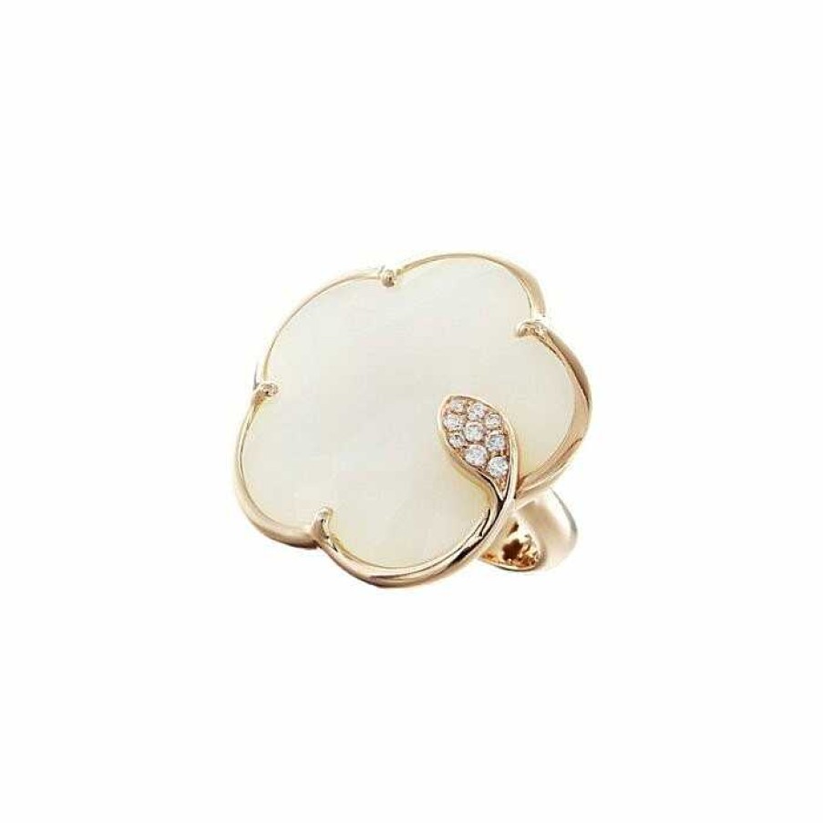 Bagues Pasquale Bruni | Bague Pasquale Bruni Ton Joli En Or Rose, Agates Blanches Et Diamants Blancs