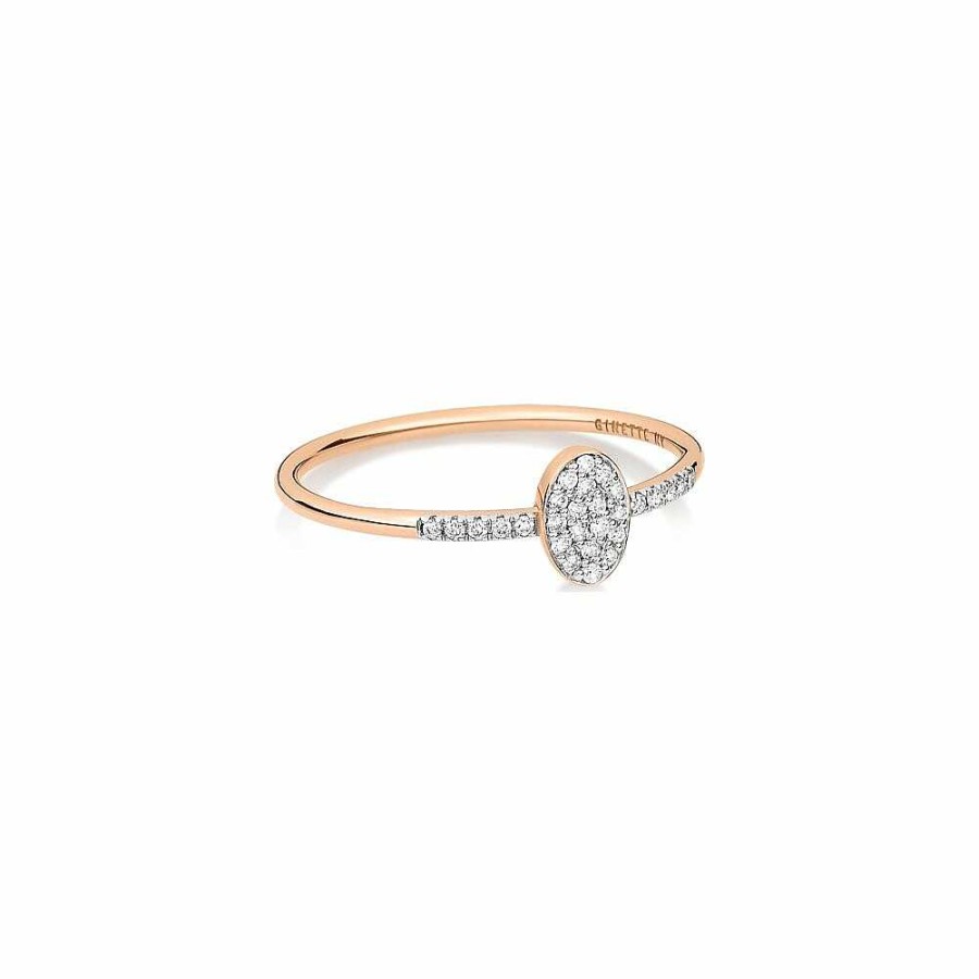 Bagues Ginette NY | Bague Ginette Ny Ellipses & Sequins En Or Rose Et Diamants