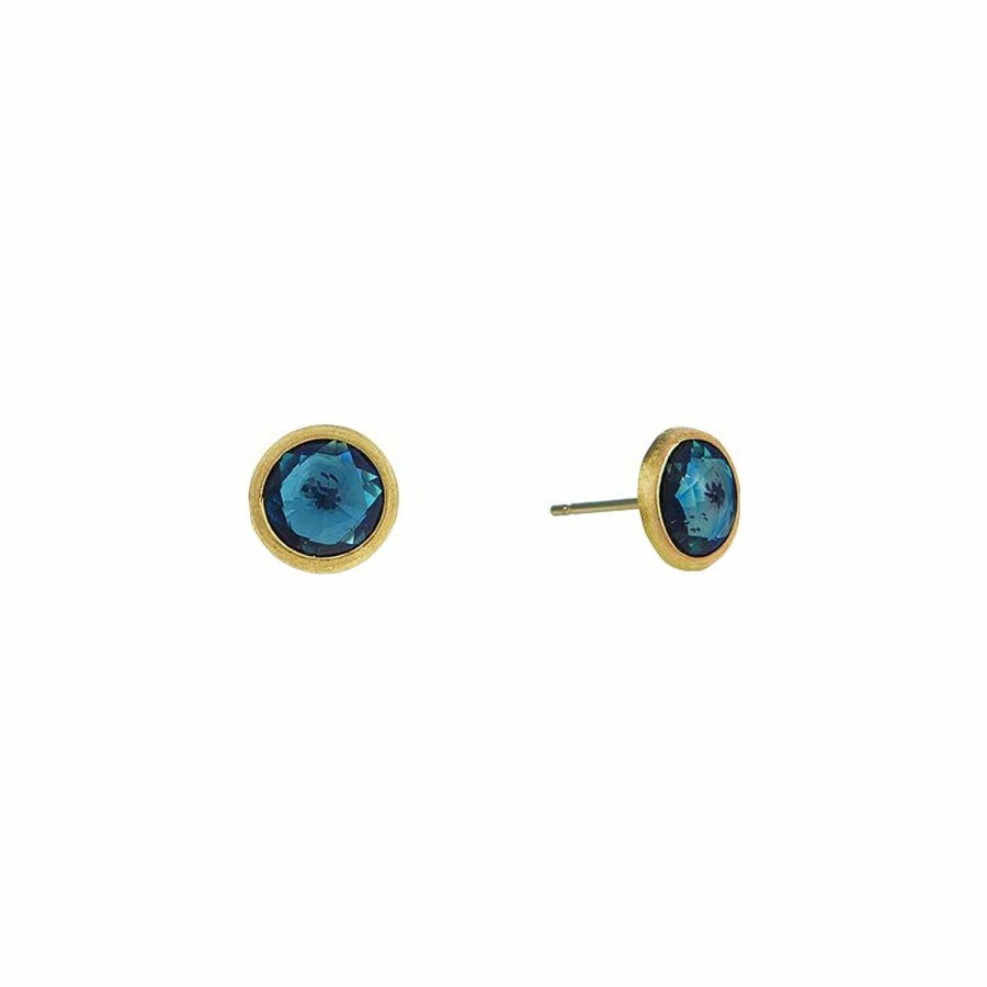 Boucles D'Oreilles Marco Bicego | Boucles D'Oreilles Marco Bicego Jaipur En Or Jaune Et Topaze Blue London