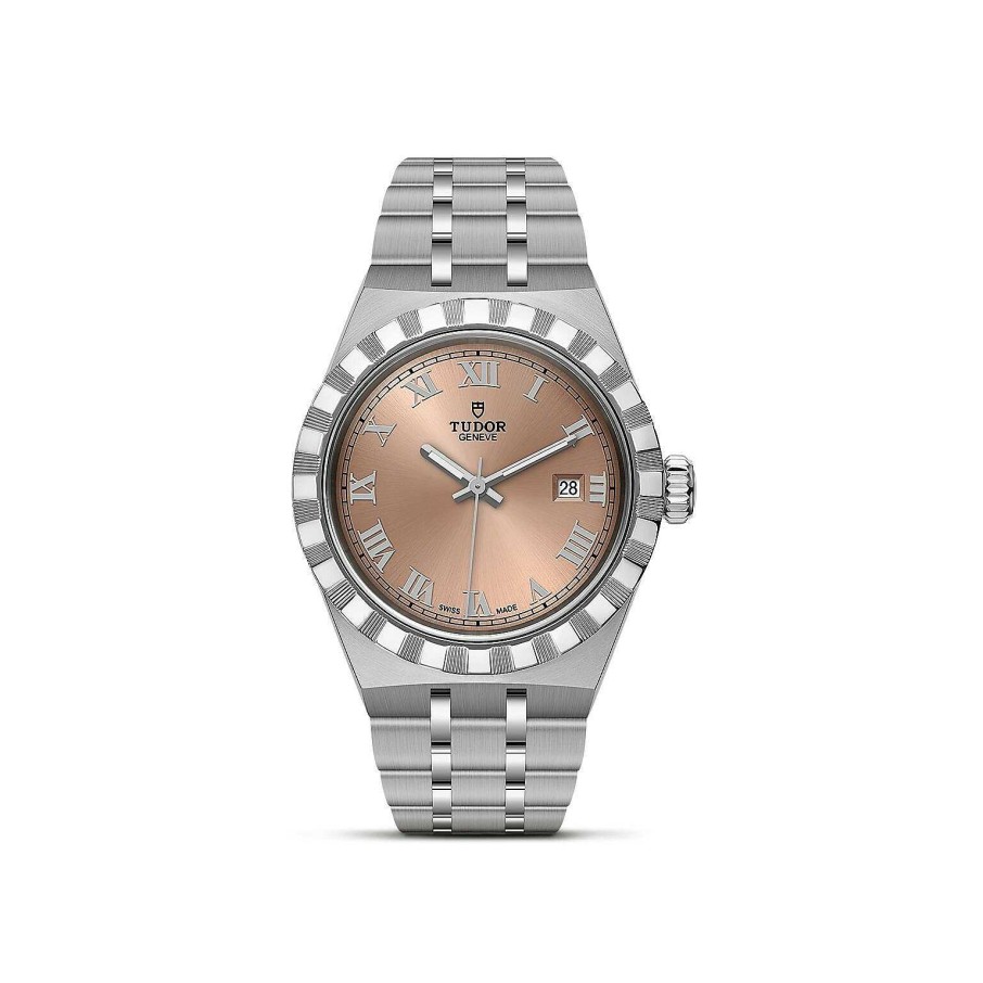 Montres Femme TUDOR | Montre Tudor Royal Bo Tier En Acier, 28 Mm, Cadran Saumon