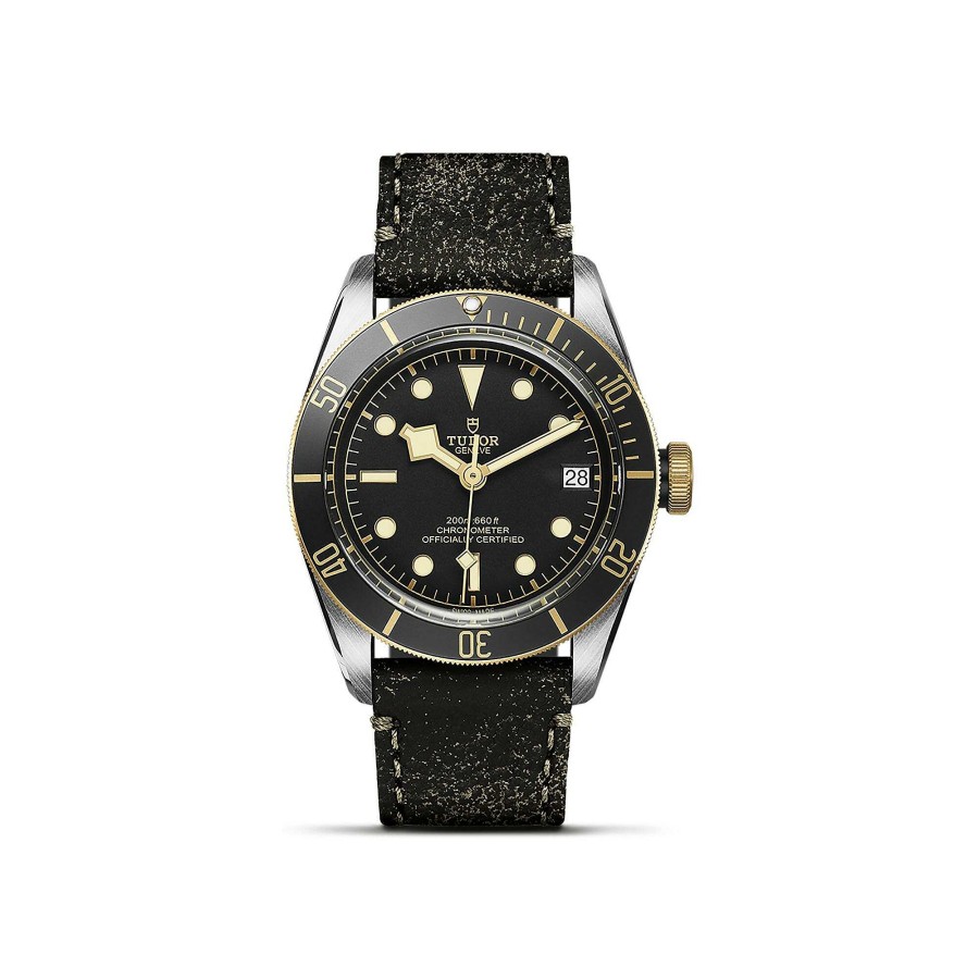 Montres Homme TUDOR | Montre Tudor Black Bay S&G Bo Tier En Acier 41 Mm, Bracelet En Cuir Vieilli