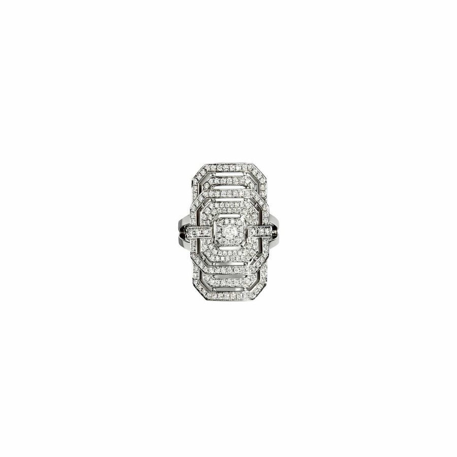 Bagues Statement | Bague Statement My Way En Argent Rhodi Pav E De Diamants