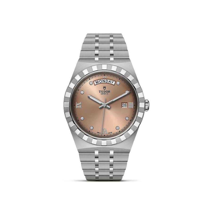 Montres Homme TUDOR | Montre Tudor Royal Bo Tier En Acier, 41 Mm, Cadran Serti De Diamants