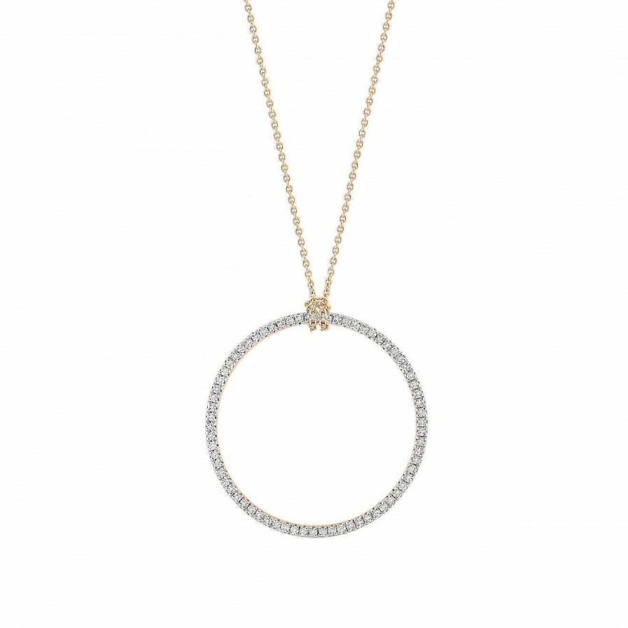 Colliers Ginette NY | Collier Ginette Ny Baby Circles En Or Rose Et Diamants