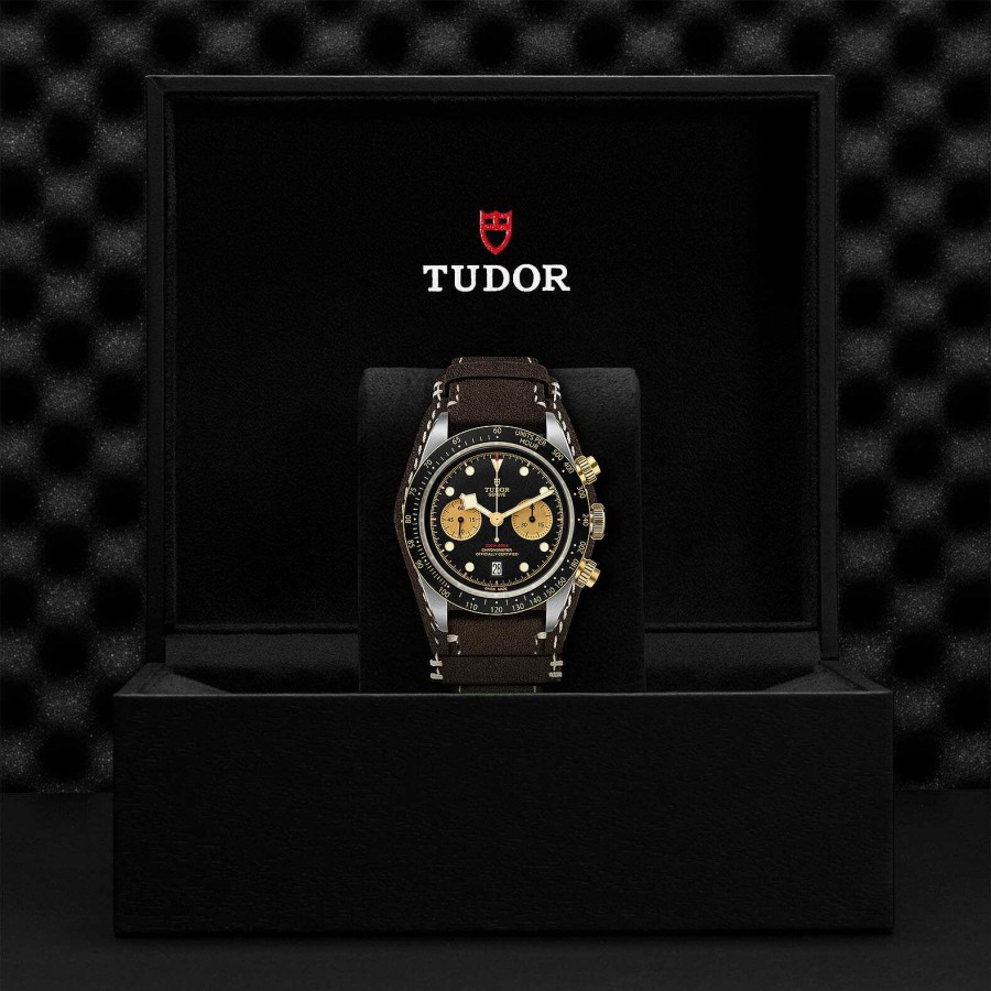 Montres Homme TUDOR | Montre Tudor Black Bay Chrono S&G Bo Tier En Acier 41 Mm, Bracelet En Cuir Brun