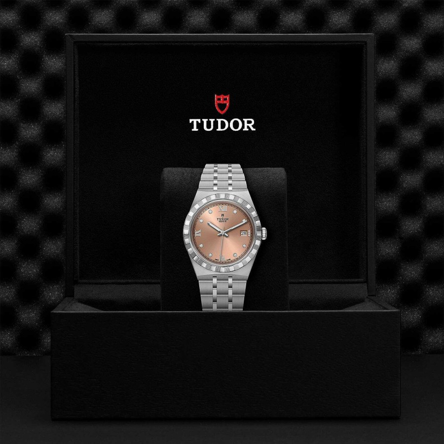 Montres Femme TUDOR | Montre Tudor Royal Bo Tier En Acier, 38 Mm, Cadran Serti De Diamants