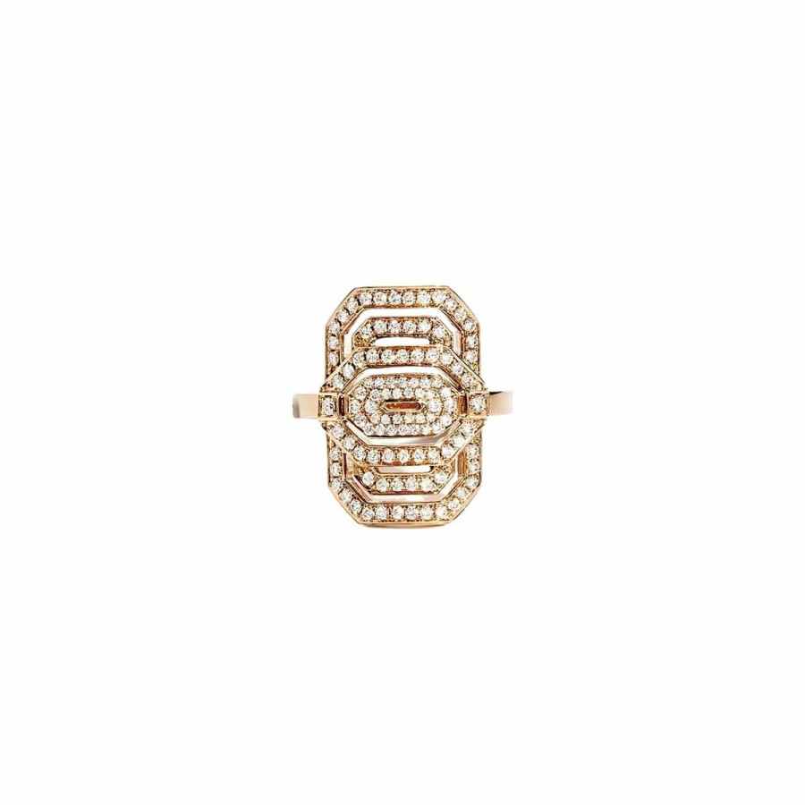 Bagues Statement | Bague Statement My Way En Or Rose Pav E De Diamants