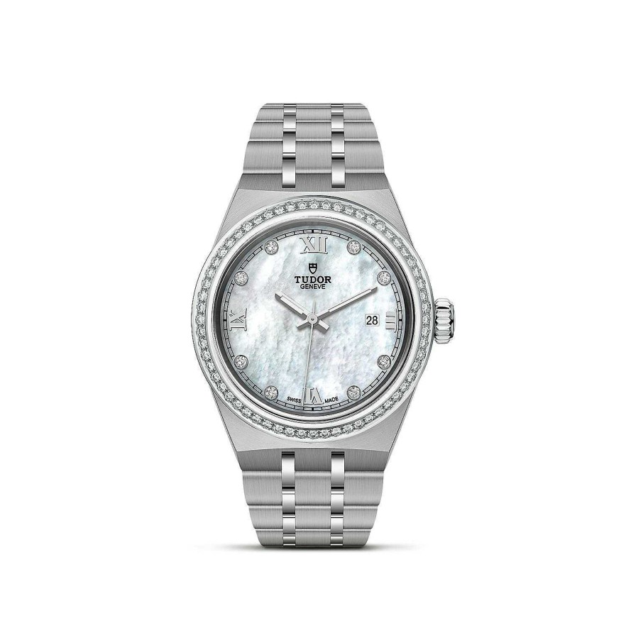 Montres Femme TUDOR | Montre Tudor Royal Bo Tier En Acier 28 Mm, Cadran Serti De Diamants