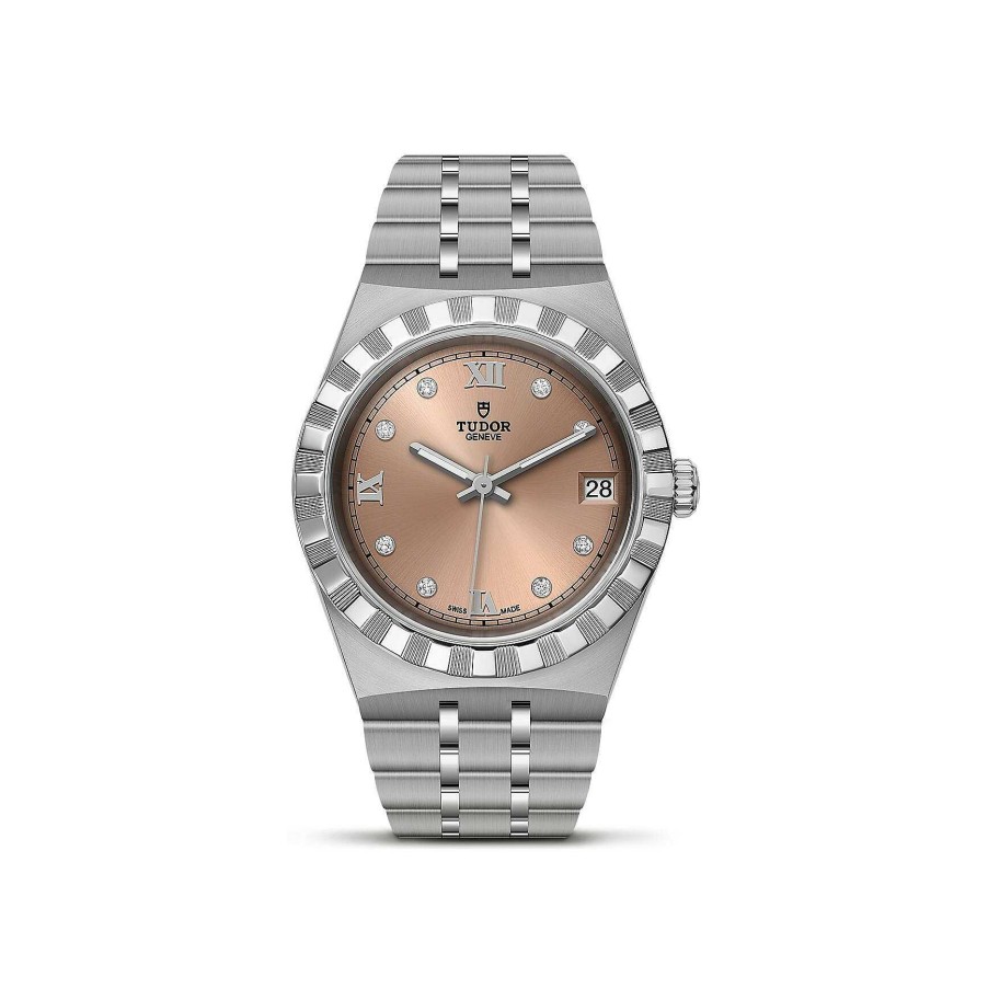 Montres Femme TUDOR | Montre Tudor Royal Bo Tier En Acier, 34 Mm, Cadran Serti De Diamants