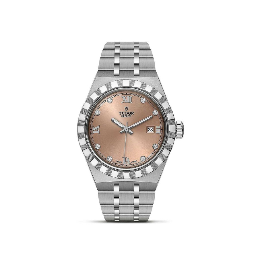 Montres Femme TUDOR | Montre Tudor Royal Bo Tier En Acier, 28 Mm, Cadran Serti De Diamants