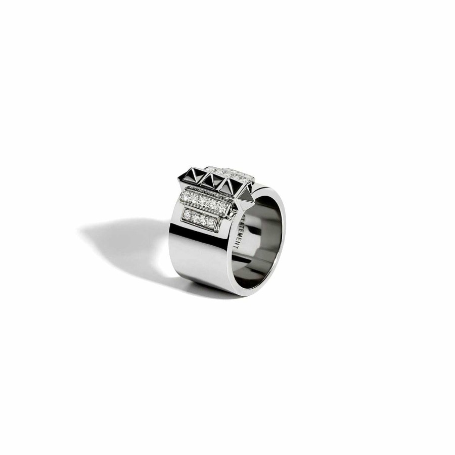 Bagues Statement | Bague Statement Rock Away En Argent Rhodi Et Diamants