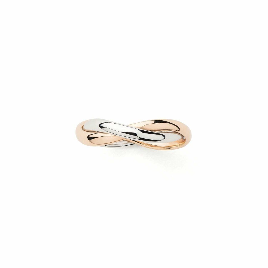 Bagues Poiray | Bague Poiray Tresse Petit Mod Le En Or Rose Et Or Blanc