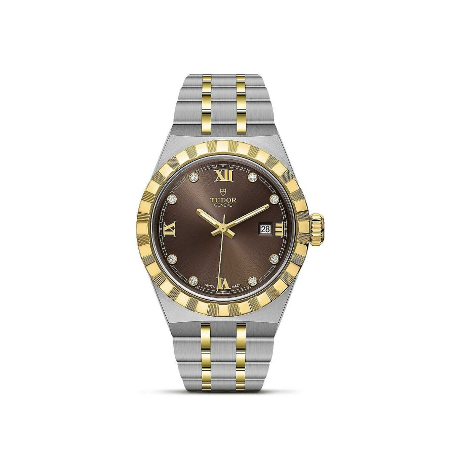 Montres Femme TUDOR | Montre Tudor Royal Bo Tier En Acier, 28 Mm, Cadran Serti De Diamants