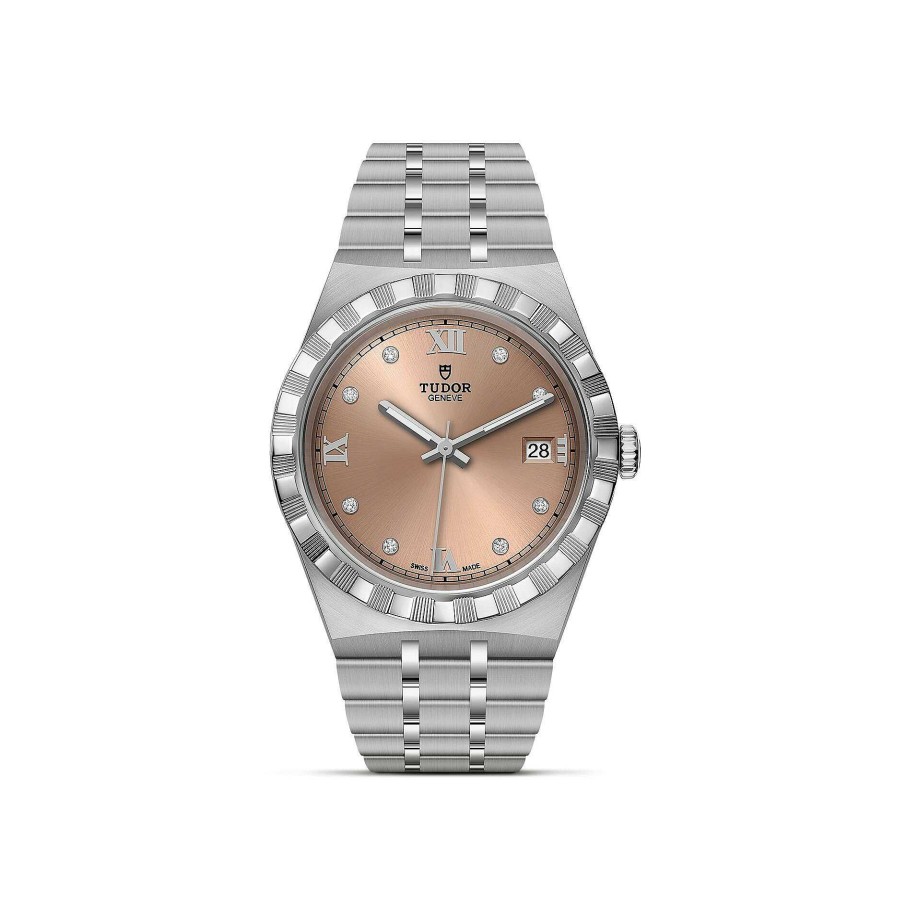 Montres Femme TUDOR | Montre Tudor Royal Bo Tier En Acier, 38 Mm, Cadran Serti De Diamants