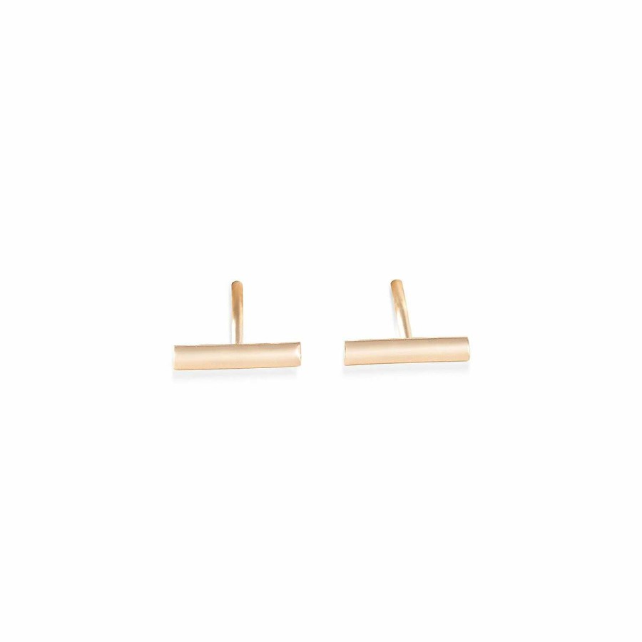 Boucles D'Oreilles Ginette NY | Boucles D'Oreilles Ginette Ny Gold & Diamond Strip En Or Rose