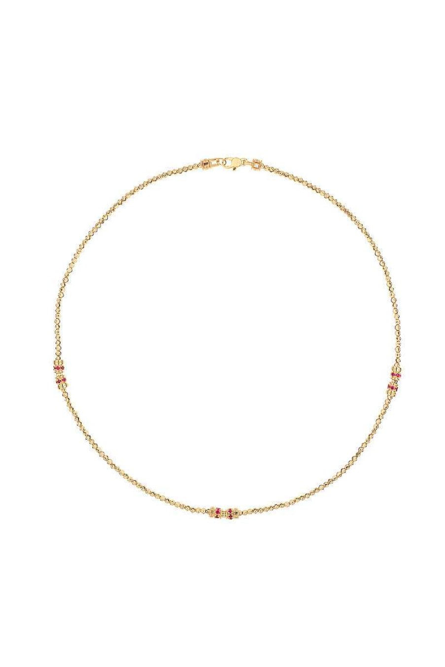 Colliers Officina Bernardi | Collier Officina Bernardi Moon En Or Jaune, Rubis Et Diamant