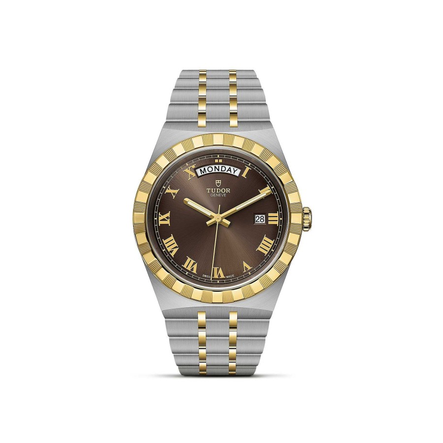 Montres Homme TUDOR | Montre Tudor Royal Bo Tier En Acier, 41 Mm, Lunette En Or Jaune