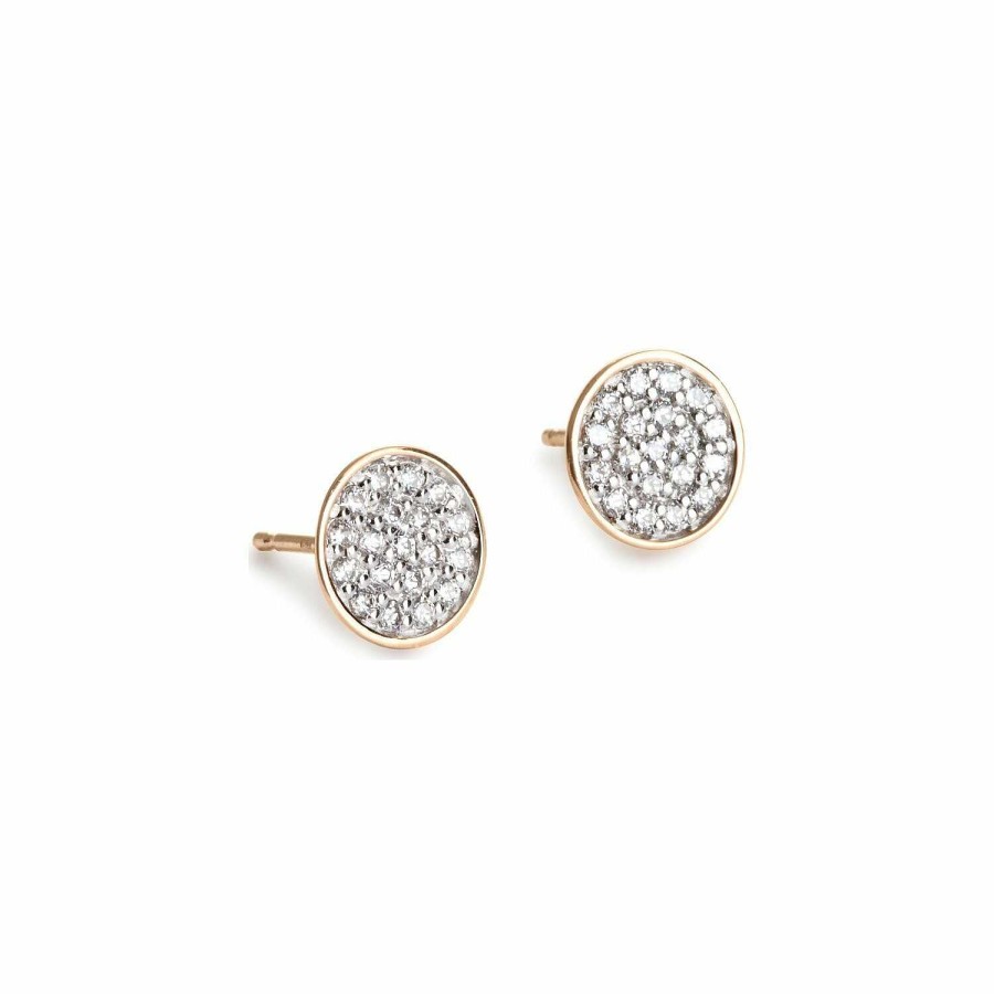 Boucles D'Oreilles Ginette NY | Boucles D'Oreilles Ginette Ny Diamond Sequins En Or Rose Et Diamant