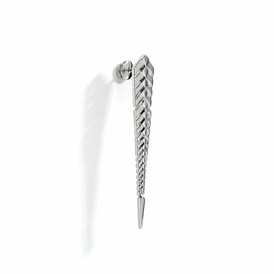 Boucles D'Oreilles Statement | Mono Boucle D'Oreille Pendante Statement Stairway En Argent Rhodi