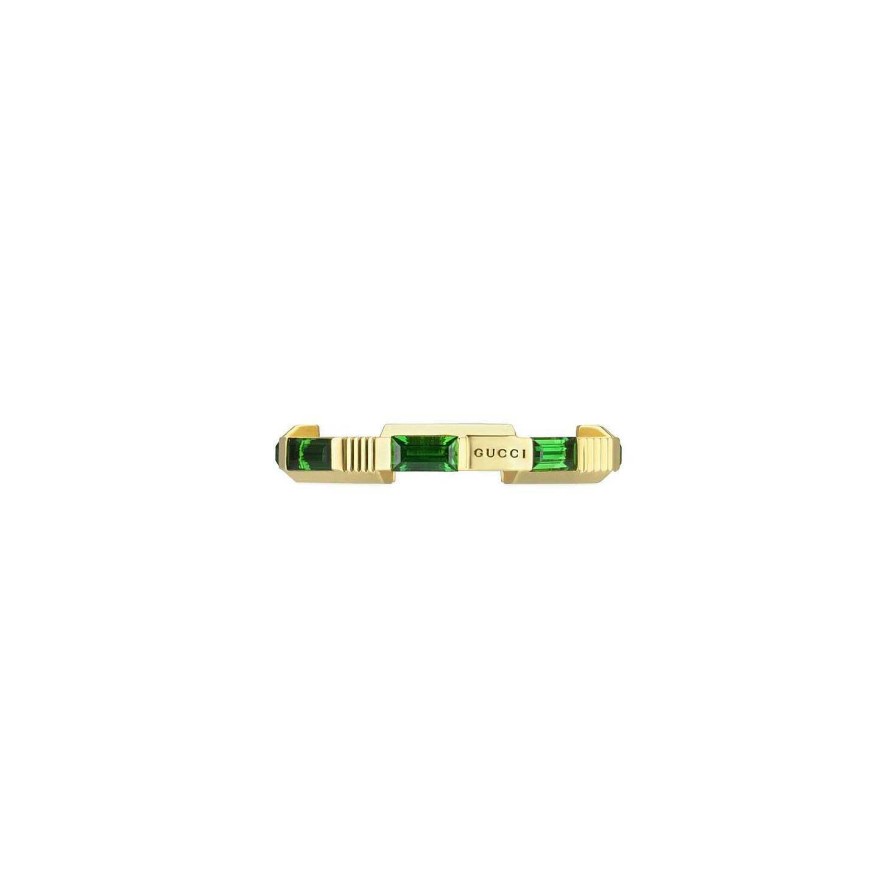 Bagues Gucci | Bague Gucci Link To Love En Or Jaune Et Tourmaline, Taille 52