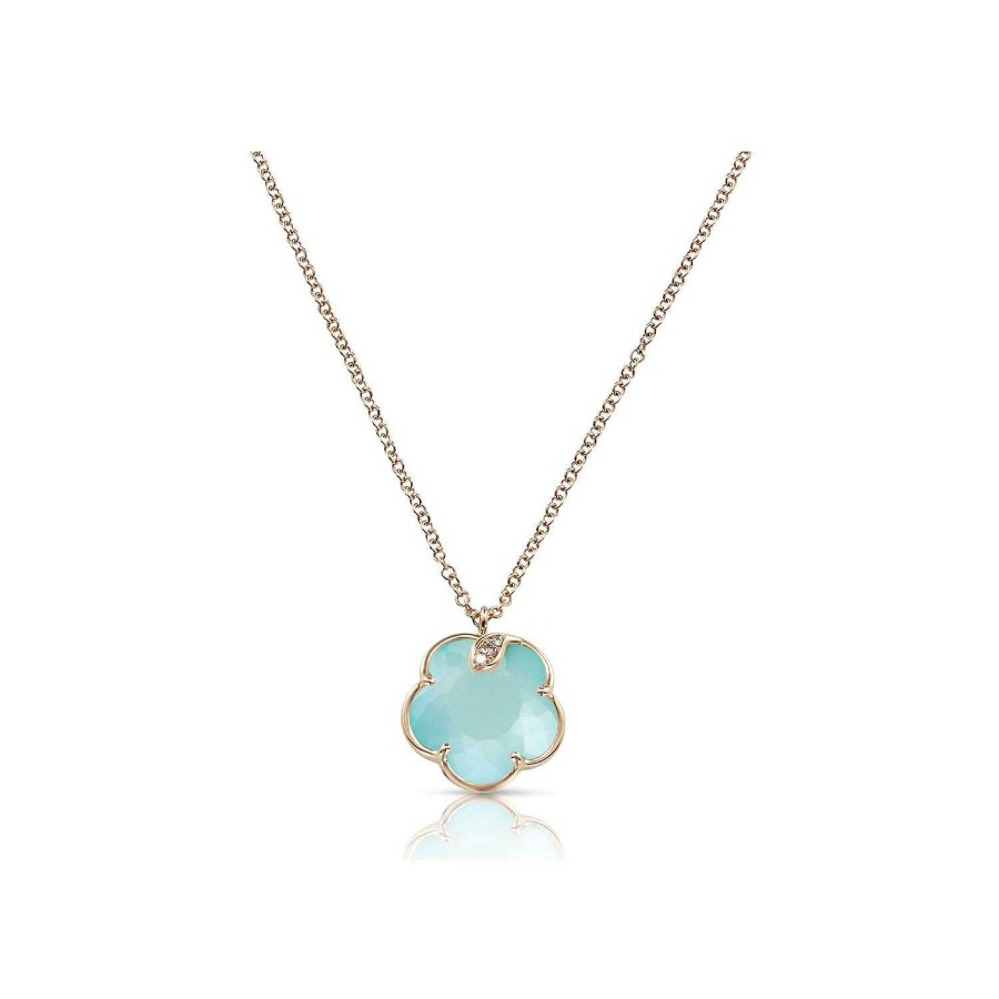 Colliers Pasquale Bruni | Collier Pasquale Bruni Petit Joli En Or Rose, Diamants, Turquoise Et Pierre De Lune