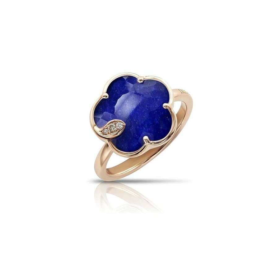 Bagues Pasquale Bruni | Bague Pasquale Bruni Petit Joli En Or Rose, Cristal De Roche, Lapis Lazuli Et Diamants