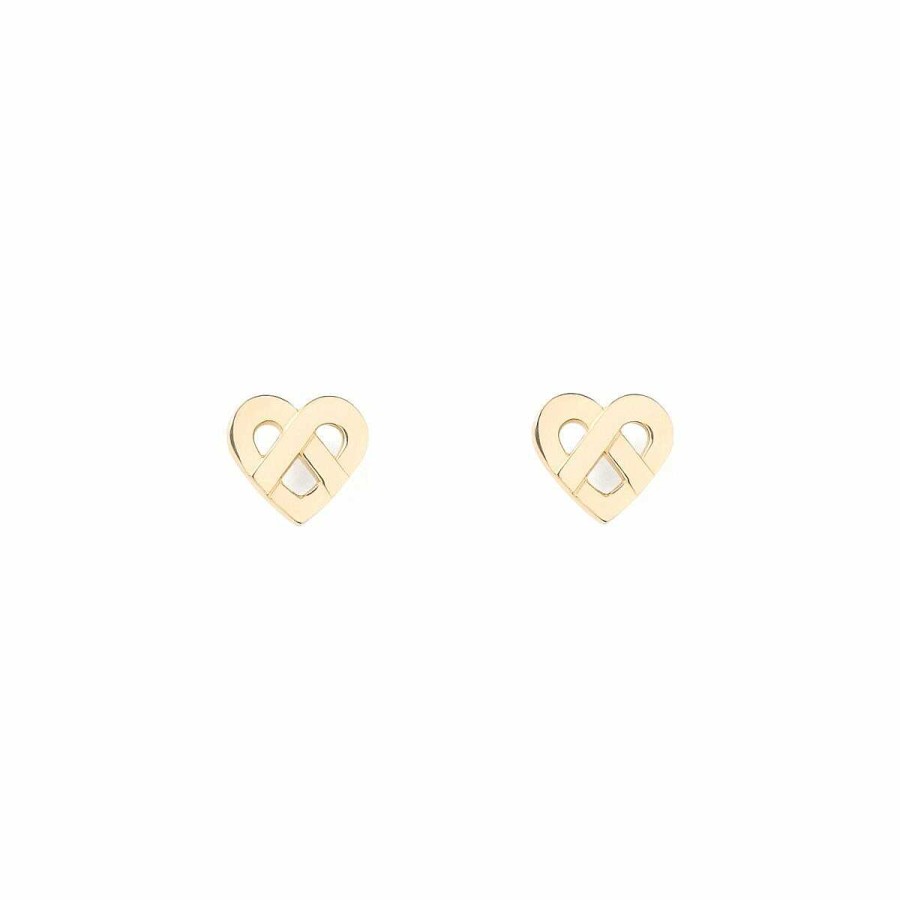 Boucles D'Oreilles Poiray | Boucles D'Oreilles Poiray Coeur Entrelac En Or Jaune