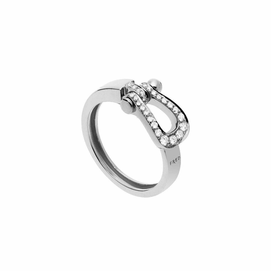 Bagues FRED | Bague Fred Force 10 Mm En Or Blanc Et Diamants