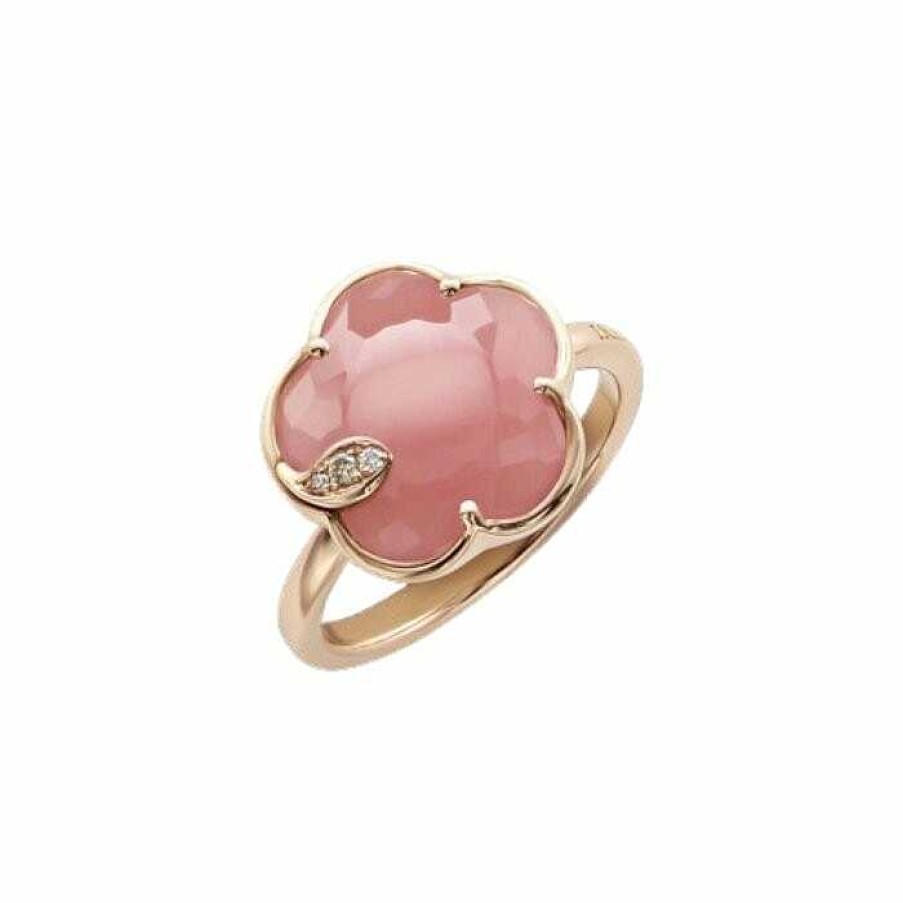 Bagues Pasquale Bruni | Bague Pasquale Bruni Petit Joli' En Or Rose, Calc Doine Rose Et Diamants Blancs