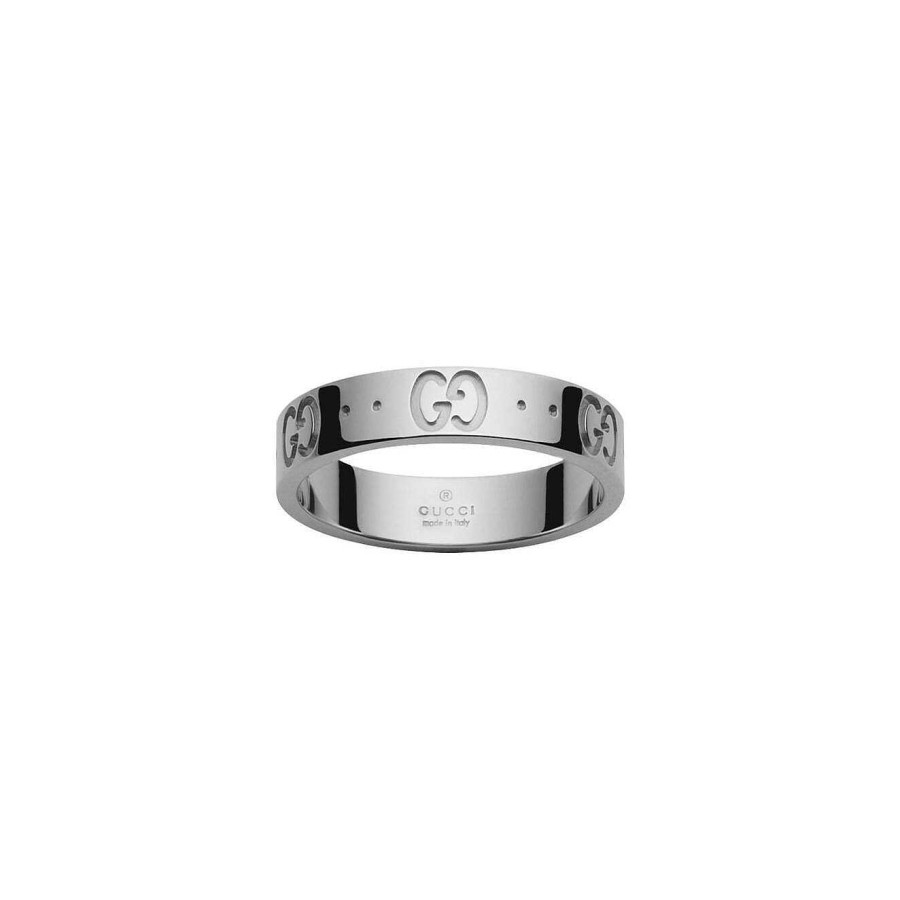 Bagues Gucci | Bague Gucci Icon En Or Blanc, Taille 52