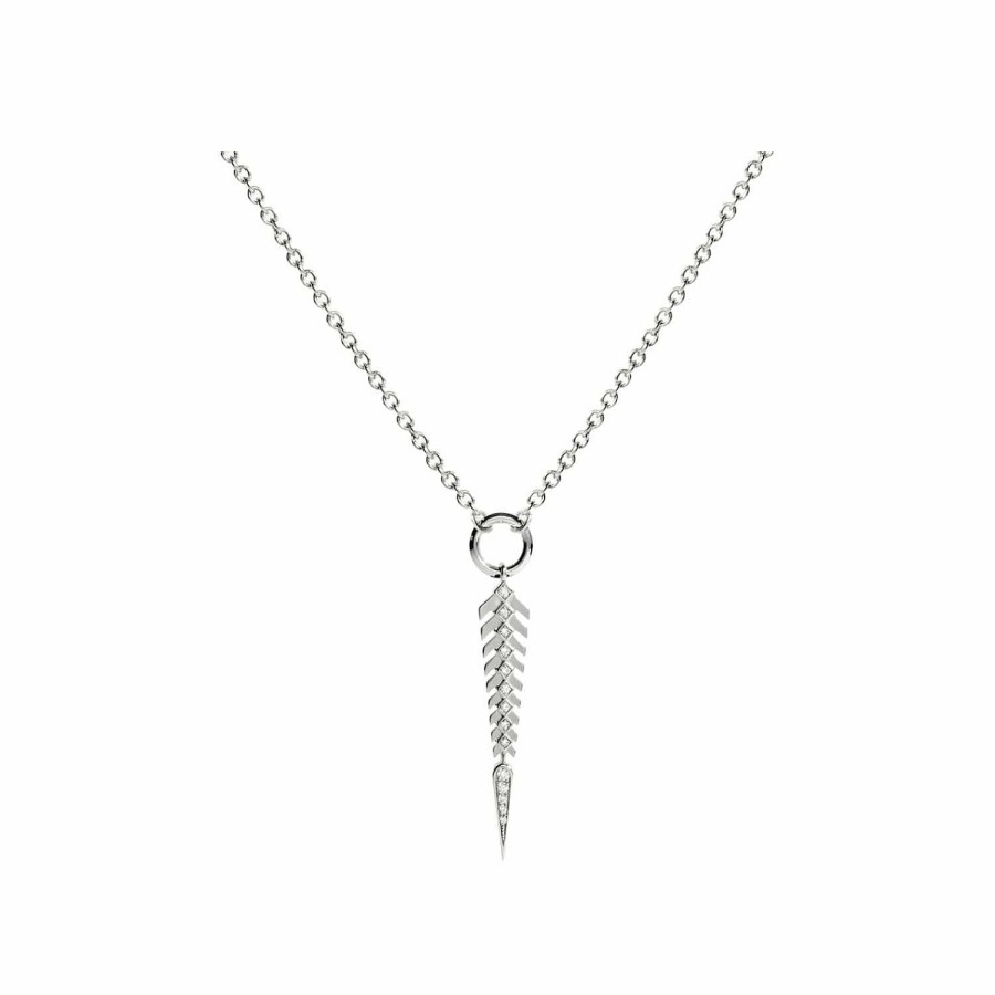 Colliers Statement | Collier Statement Stairway En Argent Rhodi Semi-Pav De Diamants