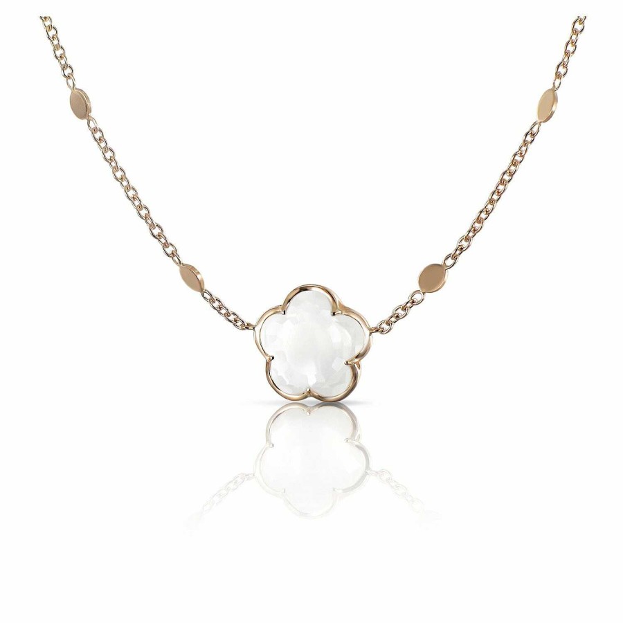 Pendentifs Pasquale Bruni | Pendentif Pasquale Bruni Bon Ton En Or Rose Et Quartz Blanc Laiteux