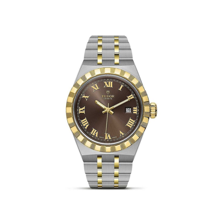 Montres Femme TUDOR | Montre Tudor Royal Bo Tier En Acier, 28 Mm, Lunette En Or Jaune