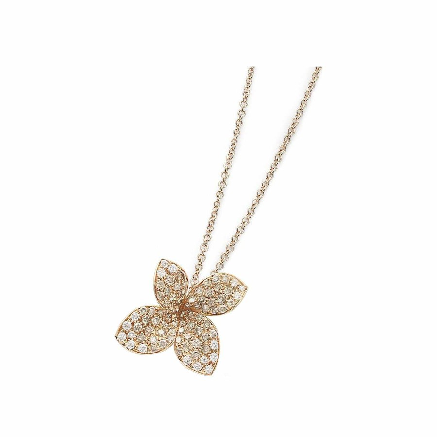 Pendentifs Pasquale Bruni | Pendentif Pasquale Bruni Petit Garden En Or Rose, Diamants Bruns Et Blancs