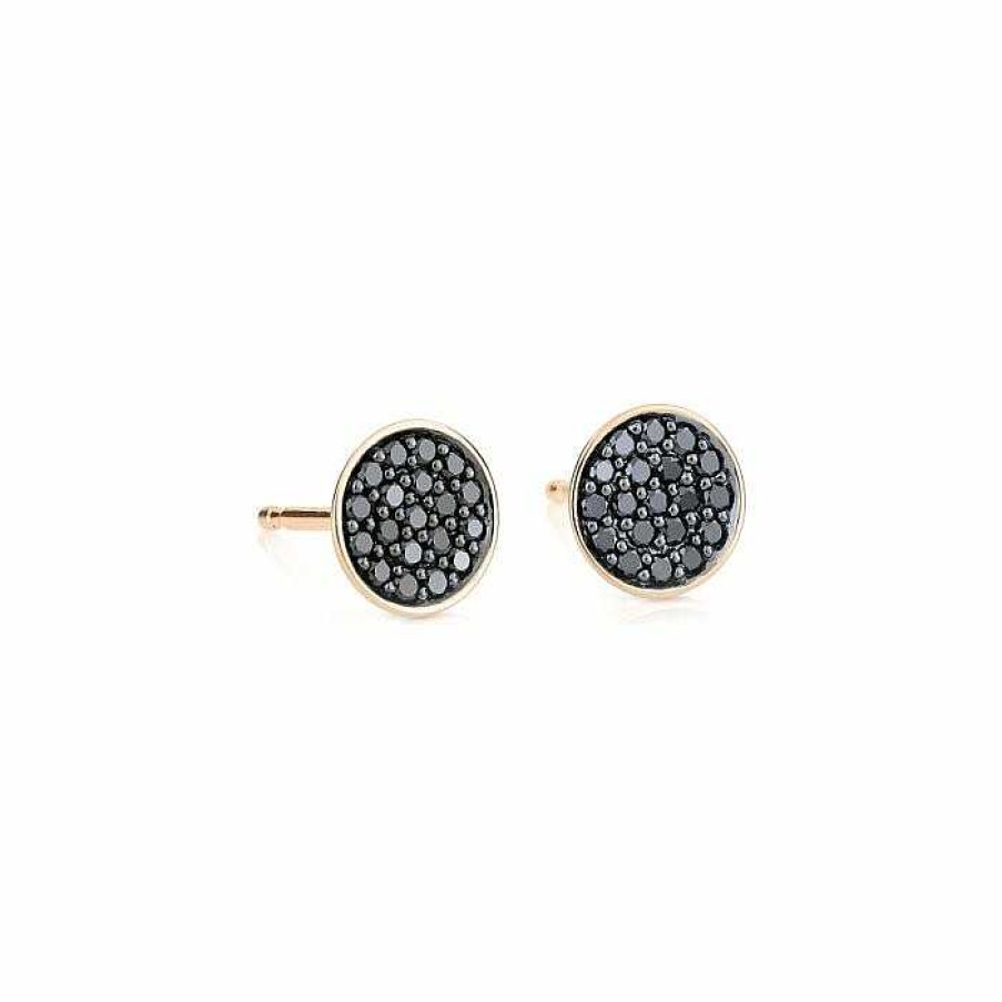 Boucles D'Oreilles Ginette NY | Boucles D'Oreilles Ginette Ny Black Dia Icons En Or Rose Et Diamants Noirs