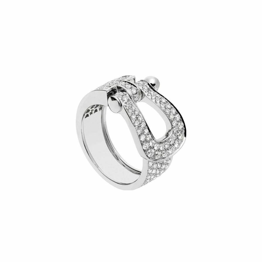 Bagues FRED | Bague Fred Force 10 En Or Blanc Et Diamants