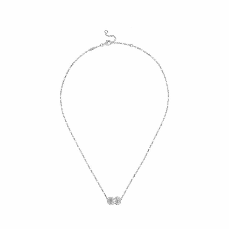 Colliers FRED | Collier Fred Chance Infinie Moyen Mod Le En Or Blanc Et Diamants