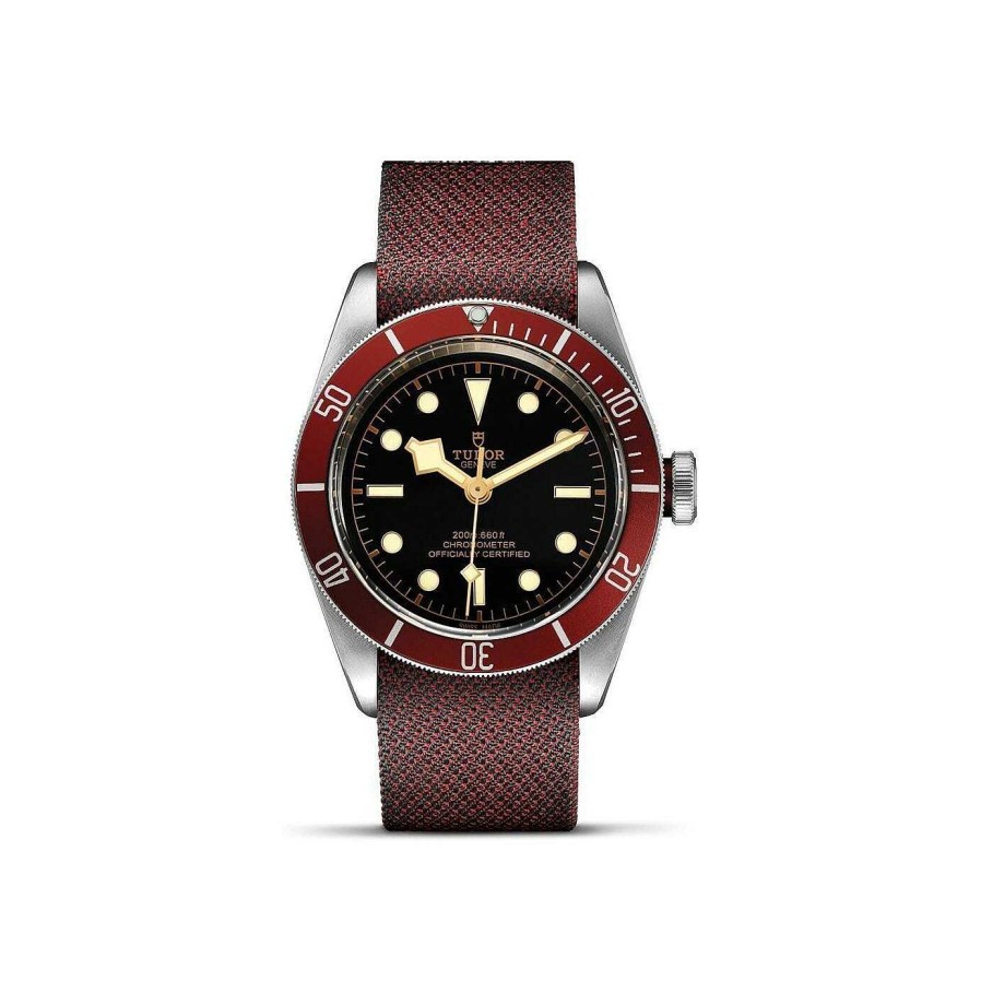 Montres Homme TUDOR | Montre Tudor Black Bay Bo Tier En Acier 41 Mm, Bracelet En Tissu Bordeaux