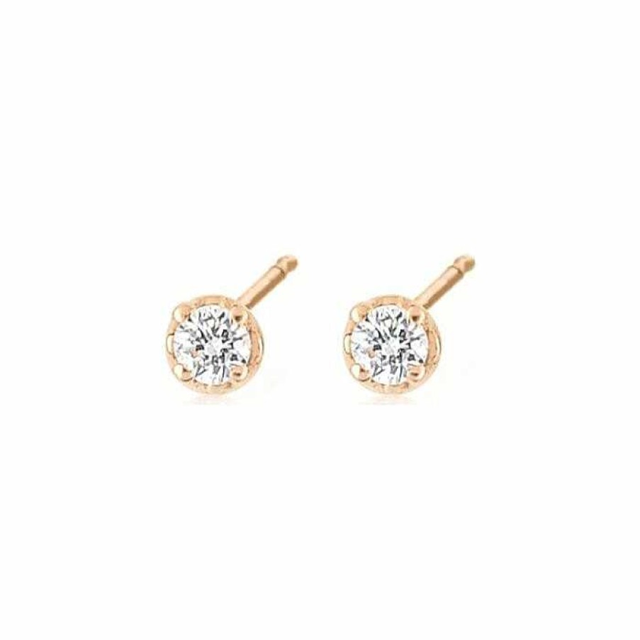 Boucles D'Oreilles Ginette NY | Boucles D'Oreilles Ginette Ny Tiny Bells En Or Rose Et Diamants