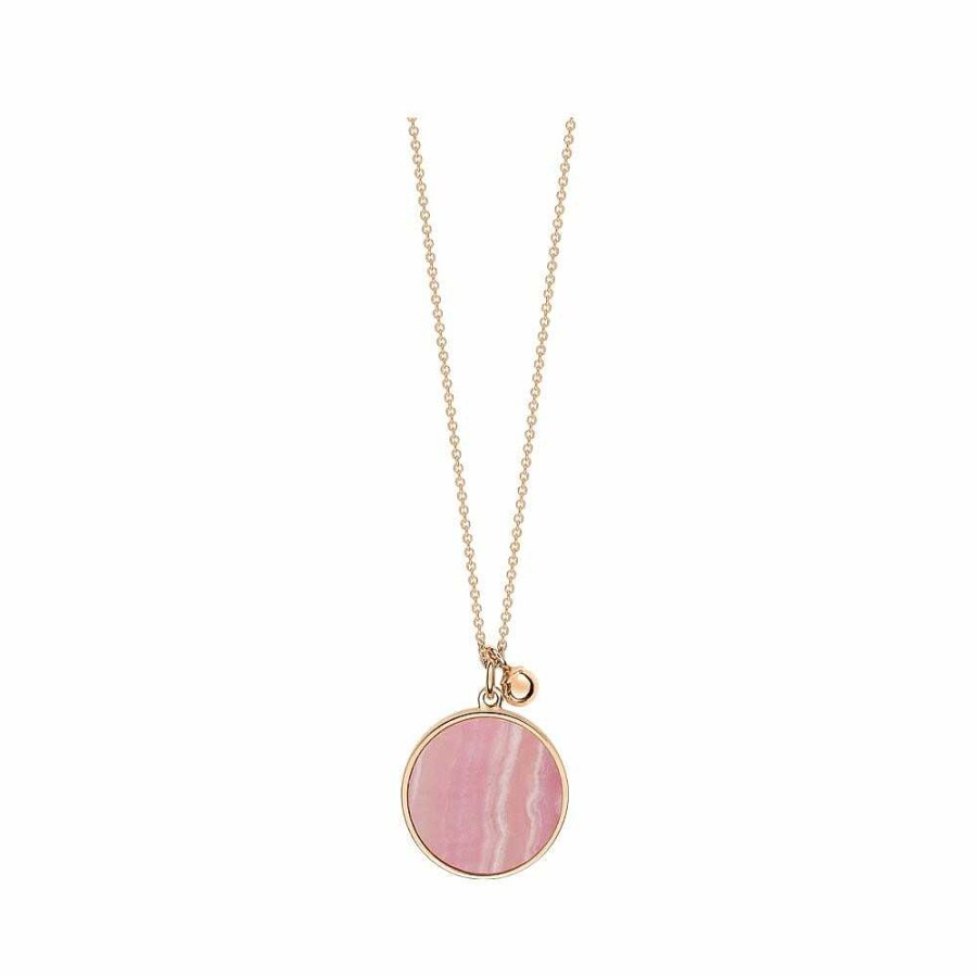 Colliers Ginette NY | Collier Ginette Ny Ever Disc On Chain En Rhodocrosite Et Or Rose