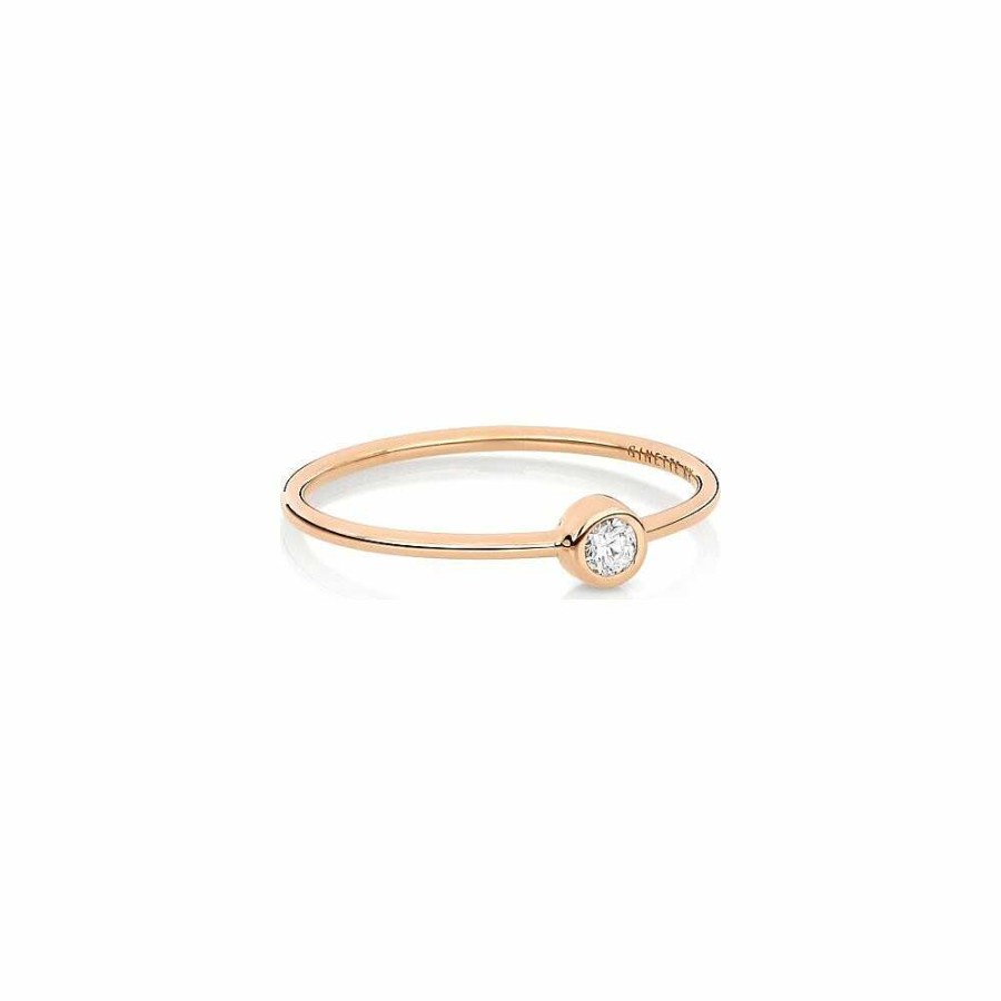 Bagues Ginette NY | Bague Ginette Ny Circles En Or Rose Et Diamant