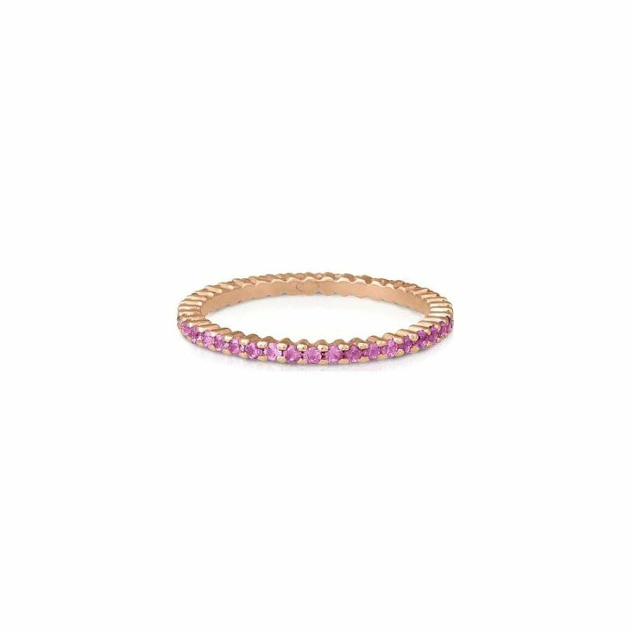 Bagues Ginette NY | Bague Ginette Ny French Kiss Band En Saphir Rose Et Or Rose