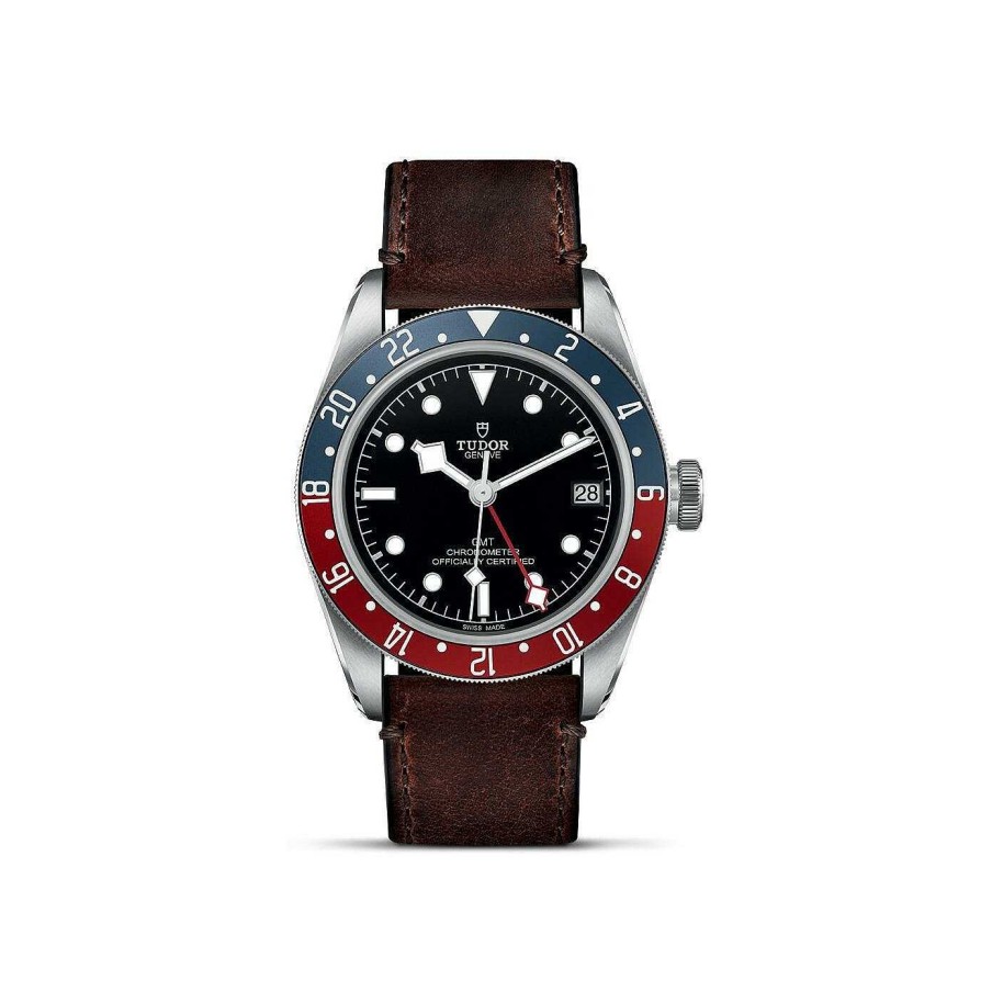 Montres Homme TUDOR | Montre Tudor Black Bay Gmt Bo Tier En Acier 41 Mm, Bracelet En Cuir Brun Terra Di Siena