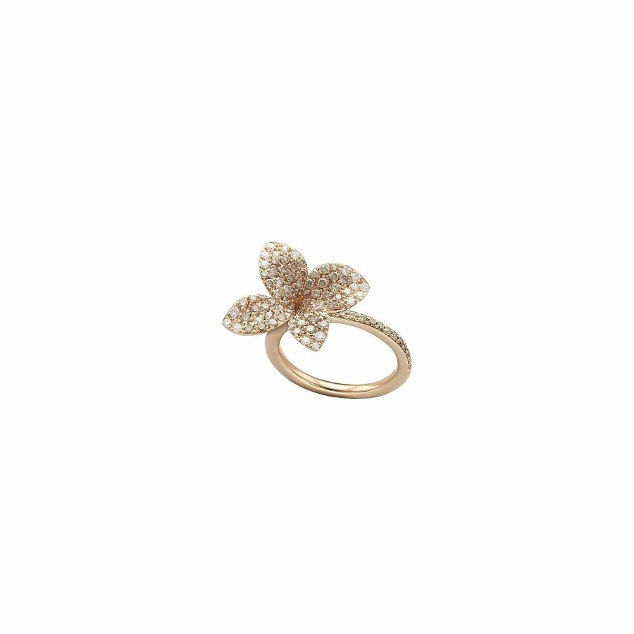 Bagues Pasquale Bruni | Bague Pasquale Bruni Petit Garden En Or Rose, Diamants Bruns Et Blancs