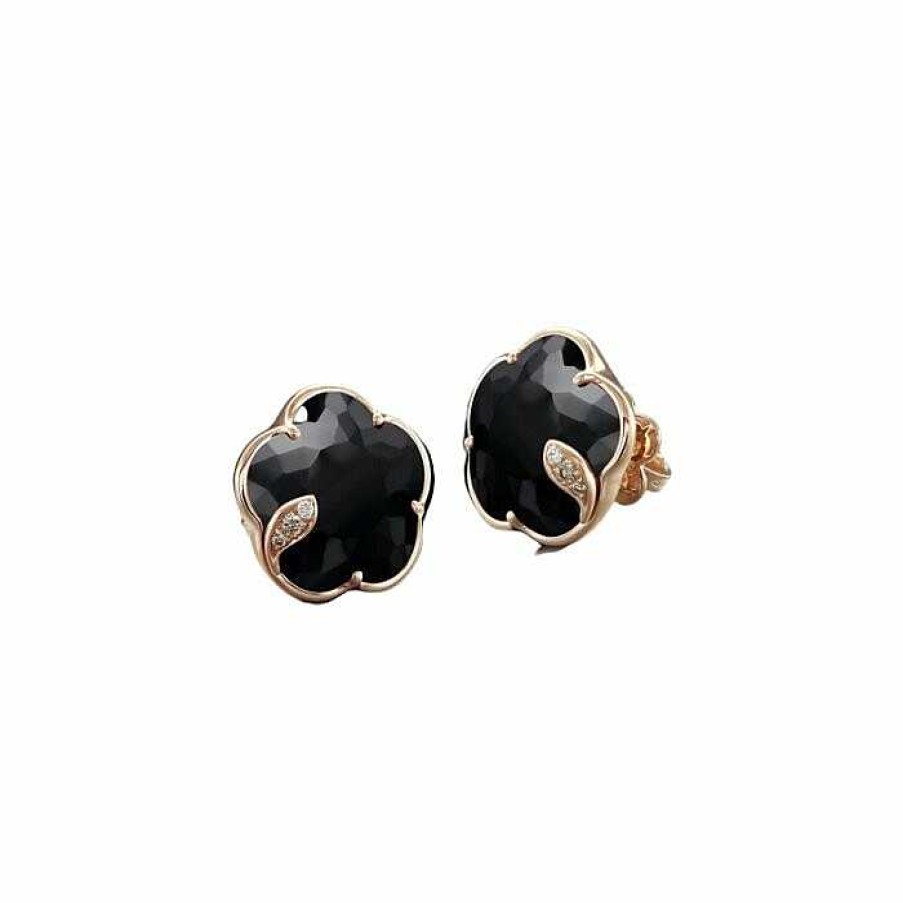 Boucles D'Oreilles Pasquale Bruni | Boucles D'Oreilles Pasquale Bruni Petit Joli' En Or Rose, Onyx Et Diamants Blancs