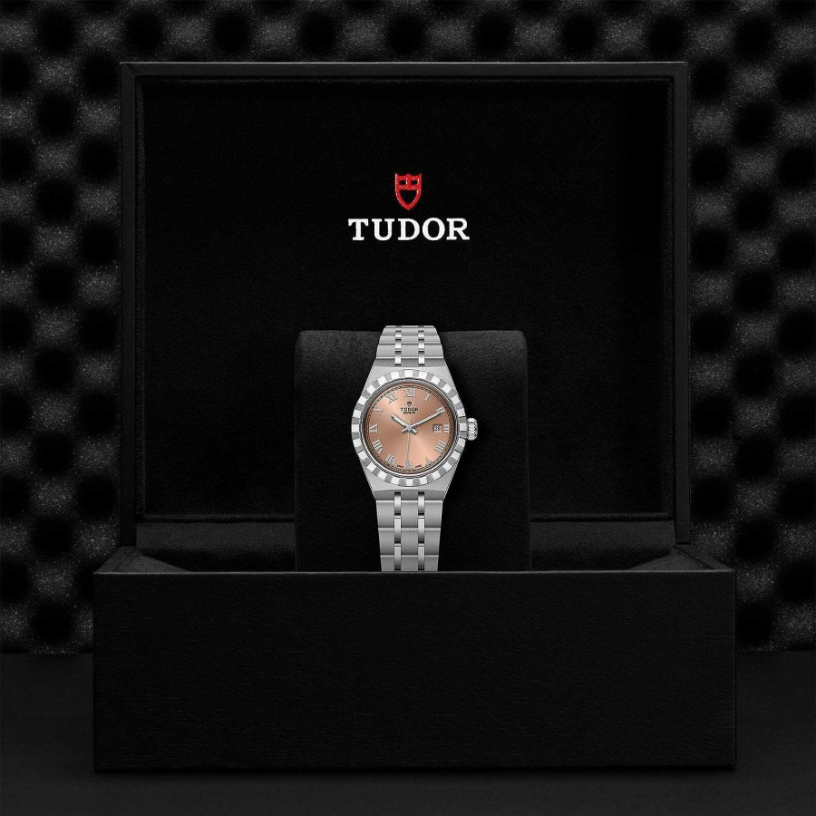 Montres Femme TUDOR | Montre Tudor Royal Bo Tier En Acier, 28 Mm, Cadran Saumon