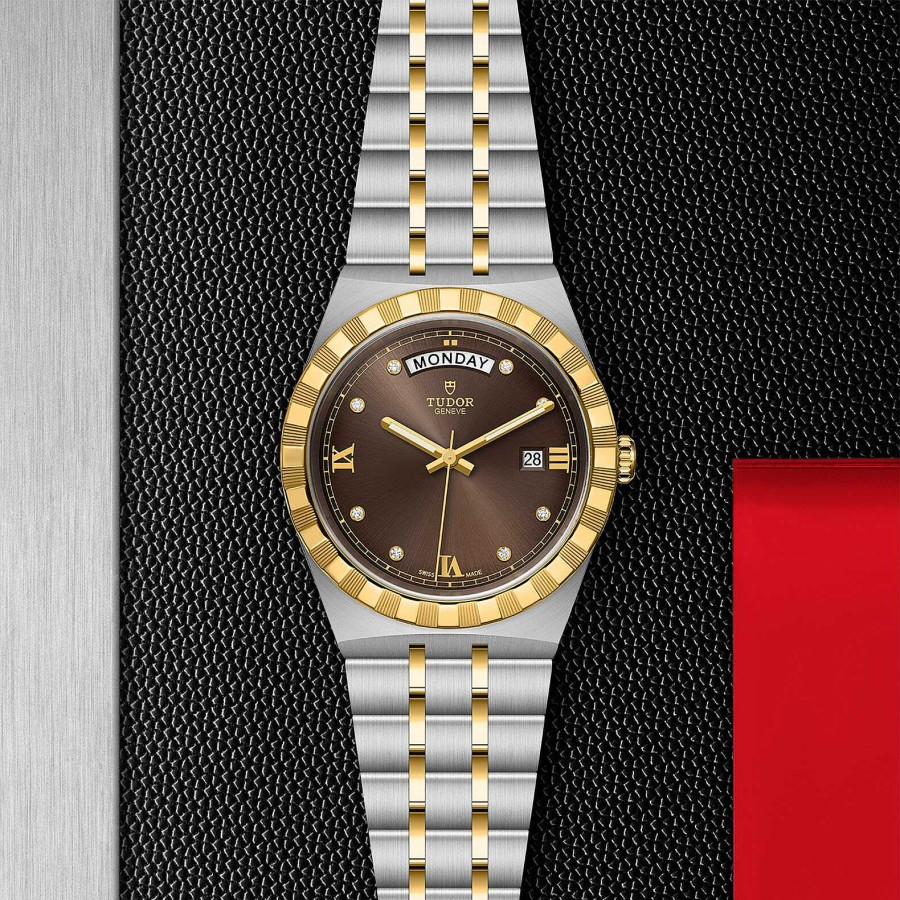 Montres Homme TUDOR | Montre Tudor Royal Bo Tier En Acier, 41 Mm, Cadran Serti De Diamants